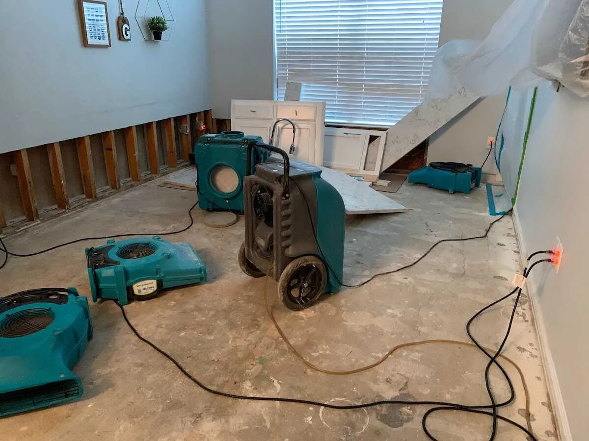 Dehumidifier in flood-cut room for Water Extraction & Removal in Huber Heights